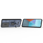 For Xiaomi Redmi Note 13 Pro 5G Sliding Camshield TPU + PC Shockproof Phone Case with Holder(Blue)