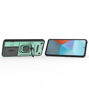 For Xiaomi Redmi Note 13 Pro 5G Sliding Camshield TPU + PC Shockproof Phone Case with Holder(Green)