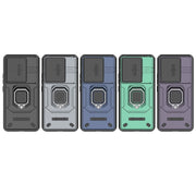 For Xiaomi Redmi Note 13 Pro 5G Sliding Camshield TPU + PC Shockproof Phone Case with Holder(Green)