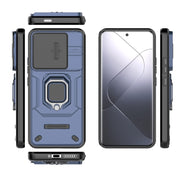 For Xiaomi 14 Pro 5G Sliding Camshield TPU + PC Shockproof Phone Case with Holder(Blue)