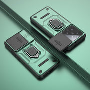 For Xiaomi 14 Pro 5G Sliding Camshield TPU + PC Shockproof Phone Case with Holder(Green)