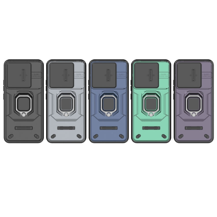 For Xiaomi 14 Pro 5G Sliding Camshield TPU + PC Shockproof Phone Case with Holder(Green)