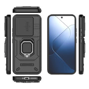 For Xiaomi 14 Sliding Camshield TPU + PC Shockproof Phone Case with Holder(Black)