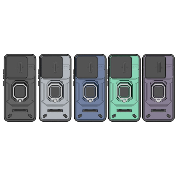 For Xiaomi 14 Sliding Camshield TPU + PC Shockproof Phone Case with Holder(Grey)