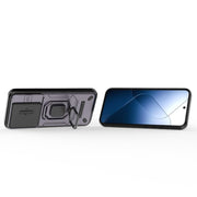 For Xiaomi 14 Sliding Camshield TPU + PC Shockproof Phone Case with Holder(Purple)