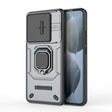 For Xiaomi Redmi K70 5G Sliding Camshield TPU + PC Shockproof Phone Case with Holder(Grey) - K70 Cases by PMC TechLife | Online Shopping South Africa | PMC TechLife