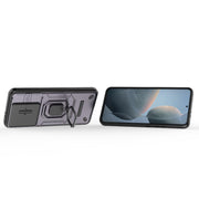 For Xiaomi Redmi K70 5G Sliding Camshield TPU + PC Shockproof Phone Case with Holder(Purple)