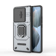 For Xiaomi Redmi K70E 5G Sliding Camshield TPU + PC Shockproof Phone Case with Holder(Grey) - K70E Cases by PMC TechLife | Online Shopping South Africa | PMC TechLife | Buy Now Pay Later Mobicred