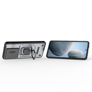 For Xiaomi Redmi K70E 5G Sliding Camshield TPU + PC Shockproof Phone Case with Holder(Grey)