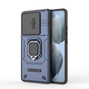 For Xiaomi Redmi K70E 5G Sliding Camshield TPU + PC Shockproof Phone Case with Holder(Blue)
