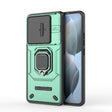 For Xiaomi Redmi K70E 5G Sliding Camshield TPU + PC Shockproof Phone Case with Holder(Green) - K70E Cases by PMC TechLife | Online Shopping South Africa | PMC TechLife | Buy Now Pay Later Mobicred