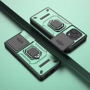 For Xiaomi Redmi K70E 5G Sliding Camshield TPU + PC Shockproof Phone Case with Holder(Green)