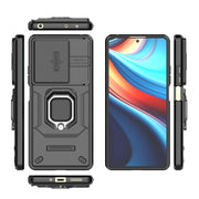 For Xiaomi Redmi Note 13R Pro 5G Sliding Camshield TPU + PC Shockproof Phone Case with Holder(Black)