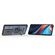 For Xiaomi Redmi Note 13R Pro 5G Sliding Camshield TPU + PC Shockproof Phone Case with Holder(Blue)