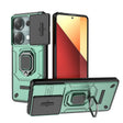 For Xiaomi Redmi Note 13 Pro 4G Global Sliding Camshield TPU + PC Shockproof Phone Case with Holder(Green) - Note 13 Pro Cases by PMC TechLife | Online Shopping South Africa | PMC TechLife | Buy Now Pay Later Mobicred