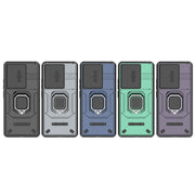For Xiaomi Redmi Note 13 Pro 4G Global Sliding Camshield TPU + PC Shockproof Phone Case with Holder(Purple)