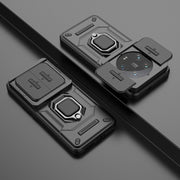 For Xiaomi 14 Ultra Sliding Camshield TPU + PC Shockproof Phone Case with Holder(Black)