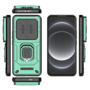 For Xiaomi 14 Ultra Sliding Camshield TPU + PC Shockproof Phone Case with Holder(Green)