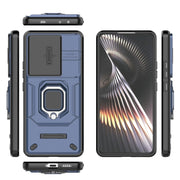 For Xiaomi Redmi Turbo 3 5G Sliding Camshield TPU + PC Shockproof Phone Case with Holder(Blue)