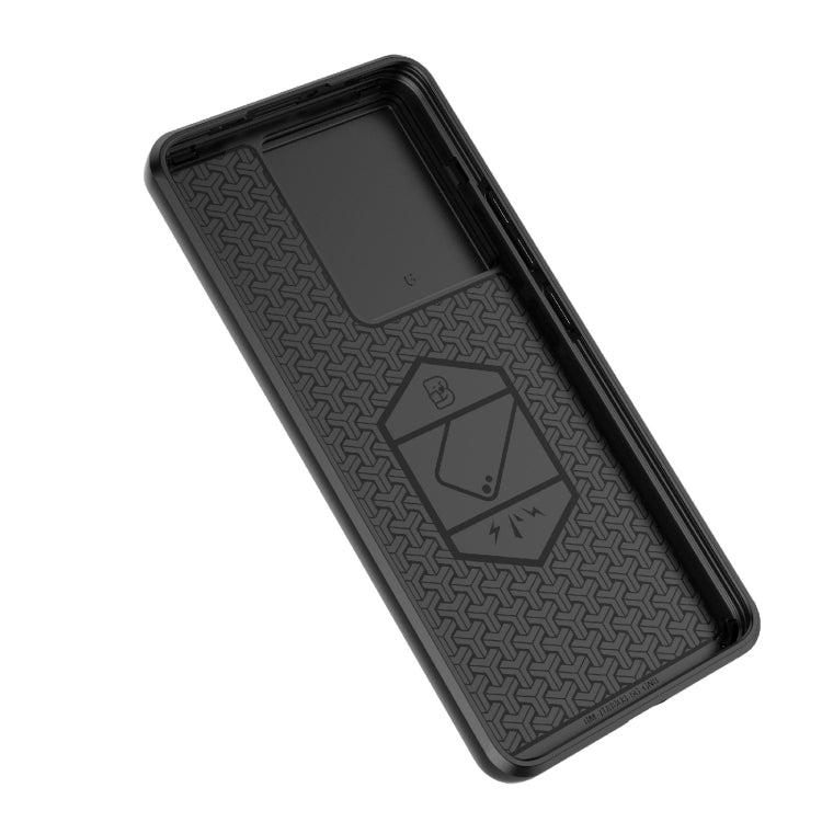 For Xiaomi Redmi Turbo 3 5G Sliding Camshield TPU + PC Shockproof Phone Case with Holder(Green)