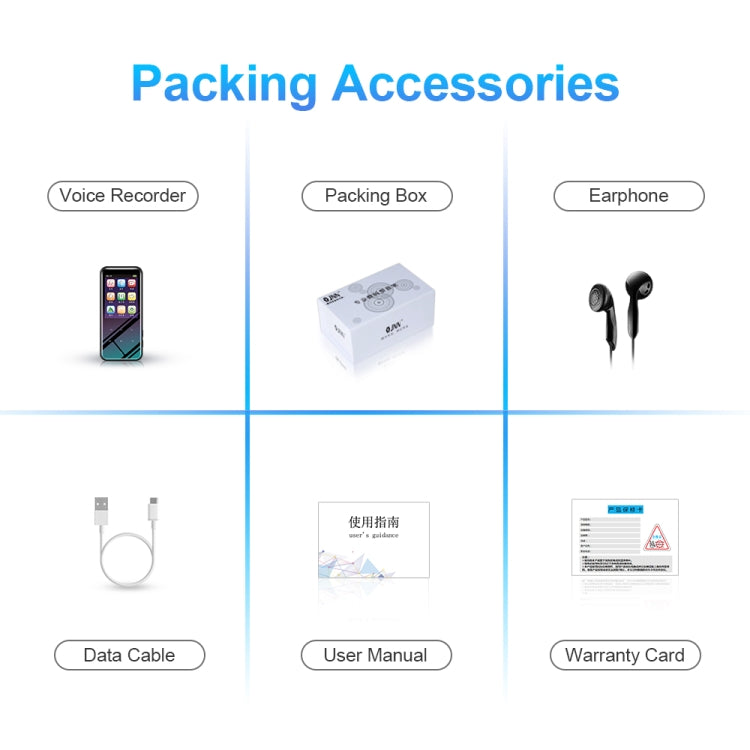 16GB M15 Multi-function Smart Voice Recorder MP3 Hifi Sound Music Player Walkman, Bluetooth Version