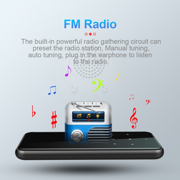 16GB M15 Multi-function Smart Voice Recorder MP3 Hifi Sound Music Player Walkman, Bluetooth Version
