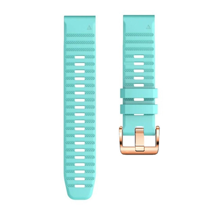 For Garmin Fenix 7S / 6S Pro / 5S Plus 20mm Rose Gold Buckle Quick Release Silicone Watch Band(Mint Green)