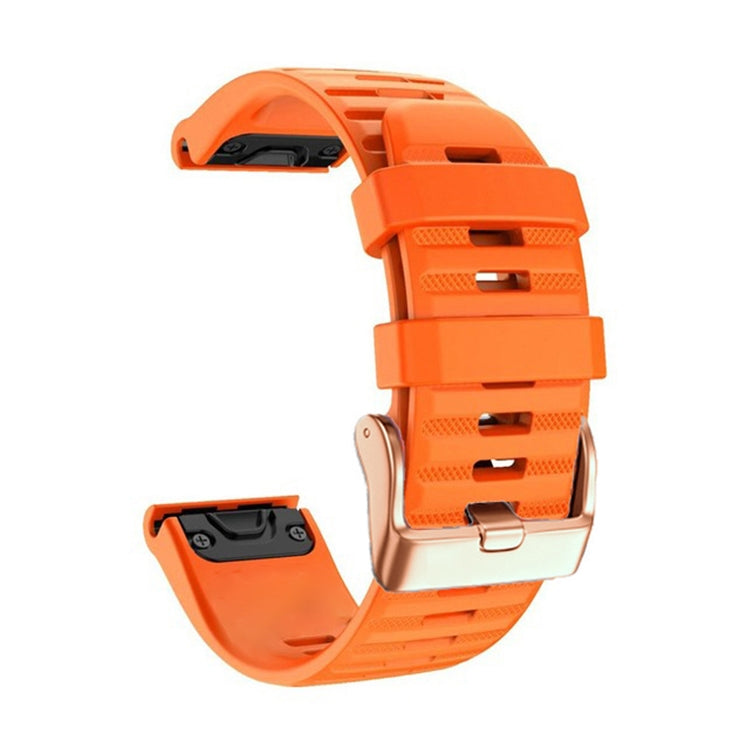 For Garmin Fenix 7S / 6S Pro / 5S Plus 20mm Rose Gold Buckle Quick Release Silicone Watch Band(Orange)