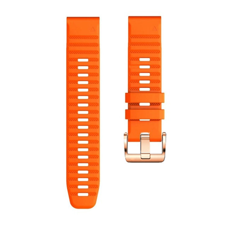 For Garmin Fenix 7S / 6S Pro / 5S Plus 20mm Rose Gold Buckle Quick Release Silicone Watch Band(Orange)