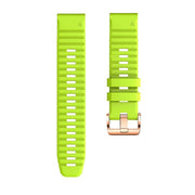 For Garmin Fenix 7S / 6S Pro / 5S Plus 20mm Rose Gold Buckle Quick Release Silicone Watch Band(Green)