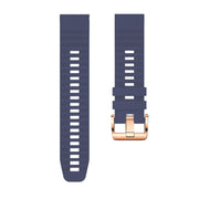 For Garmin Fenix 7S / 6S Pro / 5S Plus 20mm Rose Gold Buckle Quick Release Silicone Watch Band(Midnight Blue)