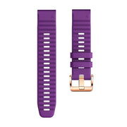 For Garmin Fenix 7S / 6S Pro / 5S Plus 20mm Rose Gold Buckle Quick Release Silicone Watch Band(Purple)