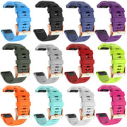 For Garmin Fenix 7S / 6S Pro / 5S Plus 20mm Rose Gold Buckle Quick Release Silicone Watch Band(Blue)