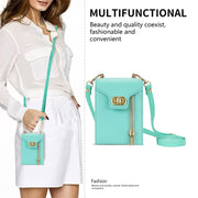 For Samsung Galaxy Z Flip4 Zipper Card Slots Folding Phone Case with Long Lanyard(Mint Green)