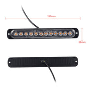 DC12V-24V / 36W Car Truck Emergency Strobe Flash Warning Light 12LEDs Long Ultra-thin Side Lights(Yellow)