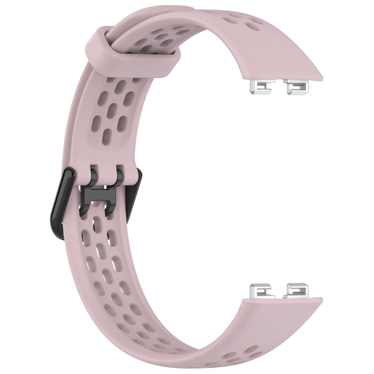 For Huawei Band 10 / 9 / 8 Solid Color Breathable Silicone Watch Band(Pink)