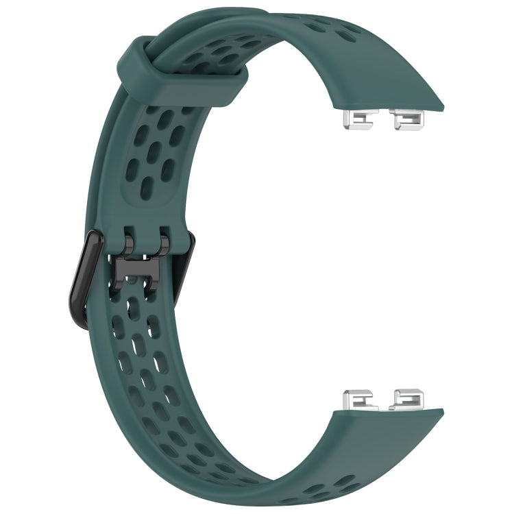 For Huawei Band 10 / 9 / 8 Solid Color Breathable Silicone Watch Band(Olive Green)