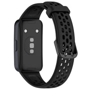 For Huawei Band 10 / 9 / 8 Solid Color Breathable Silicone Watch Band(Black)