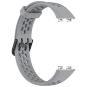 For Huawei Band 10 / 9 / 8 Solid Color Breathable Silicone Watch Band(Grey)