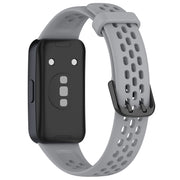 For Huawei Band 10 / 9 / 8 Solid Color Breathable Silicone Watch Band(Grey)