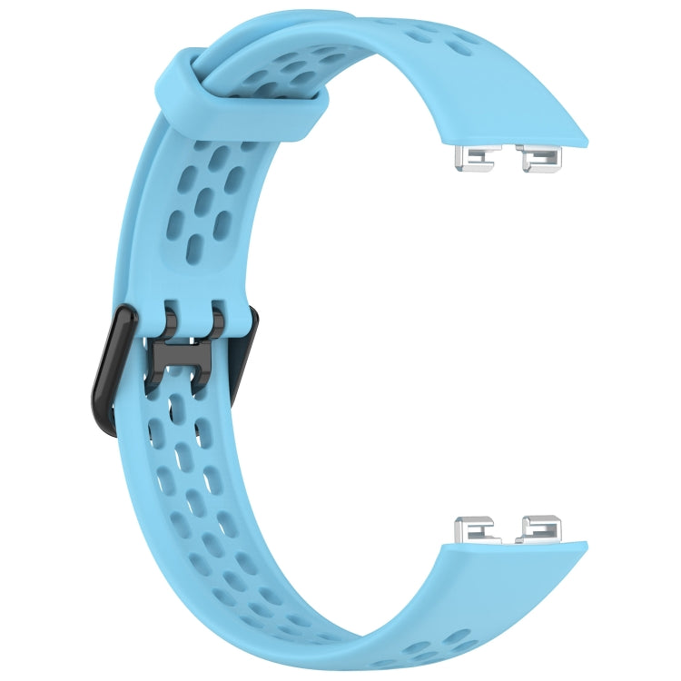 For Huawei Band 8 Solid Color Breathable Silicone Watch Band(Light Blue)