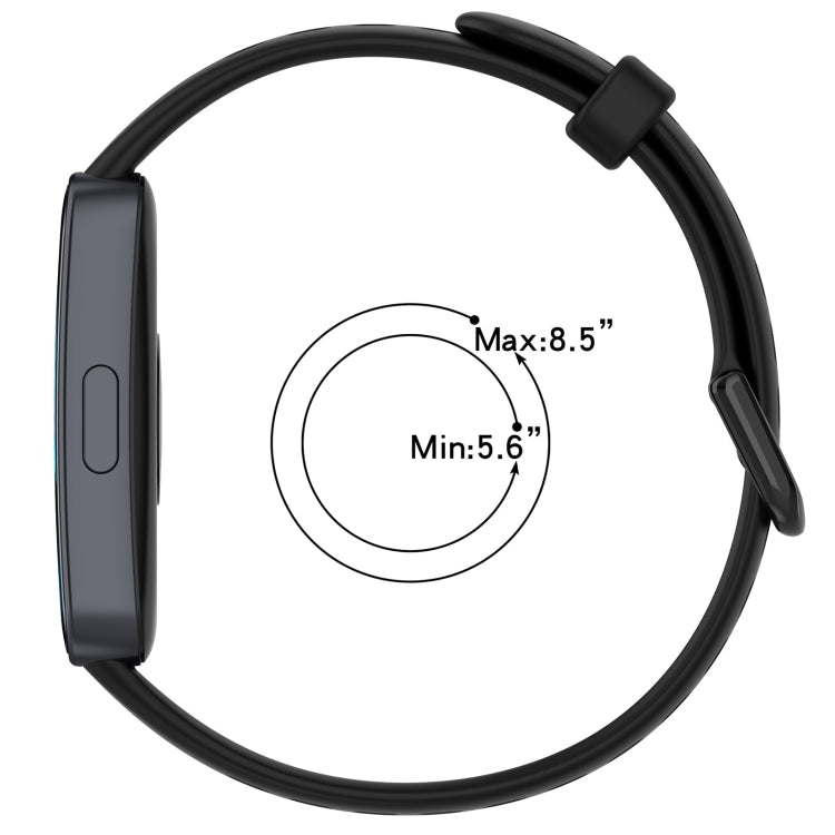 For Huawei Band 10 / 9 / 8 Solid Color Breathable Silicone Watch Band(Black)