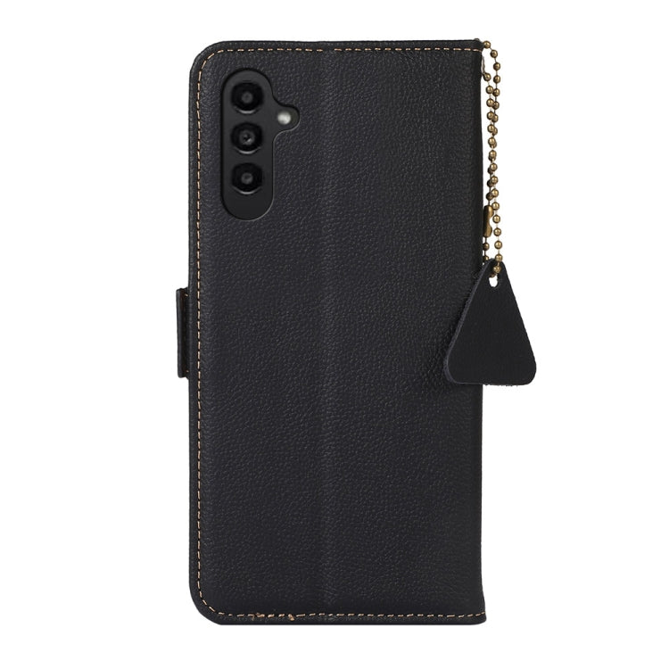 For Samsung Galaxy S24+ Side-Magnetic TJ Genuine Leather RFID Phone Case(Black)