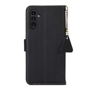 For Samsung Galaxy S24+ Side-Magnetic TJ Genuine Leather RFID Phone Case(Black)