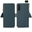 For Samsung Galaxy S24+ Side-Magnetic TJ Genuine Leather RFID Phone Case(Green) - free shipping - PMC Jewellery - Order now!