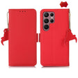 For Samsung Galaxy S24 Ultra Side-Magnetic TJ Genuine Leather RFID Phone Case(Red) - Galaxy Phone Cases by PMC Jewellery | Online Shopping South Africa | PMC Jewellery | Buy Now Pay Later Mobicred