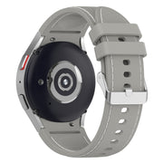 For Samsung Galaxy Watch 6 / 6 Classic Leather Silicone Watch Band(Grey)