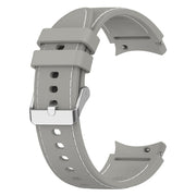 For Samsung Galaxy Watch 6 / 6 Classic Leather Silicone Watch Band(Grey)