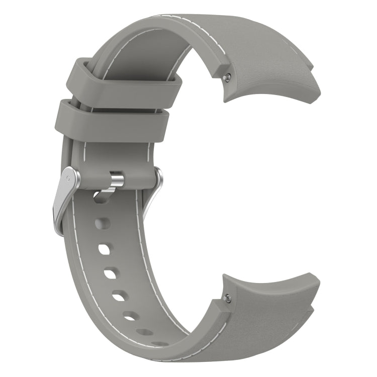 For Samsung Galaxy Watch 6 / 6 Classic Leather Silicone Watch Band(Grey)