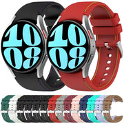 For Samsung Galaxy Watch 6 / 6 Classic Leather Silicone Watch Band(Grey)